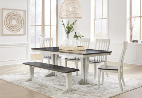 Furniture City Houma - Ashley Furniture - Darborn Dining Table, 4 Chairs and Bench - Dining Table, 4 Chairs and Bench - D796D2