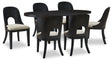 Furniture City Houma - Ashley Furniture - Rowanbeck Dining Table and 6 Chairs - Dining Table and 6 Chairs / Black - D821D4