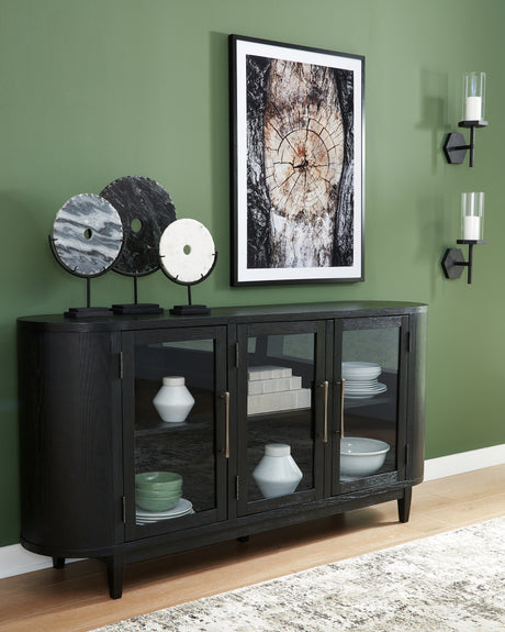 Furniture City Houma - Ashley Furniture - Rowanbeck Dining Server - Dining Room Server / Black - D821-60