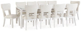 Furniture City Houma - Ashley Furniture - Chalanna Dining Table and 10 Chairs - Dining Table and 10 Chairs / White - D822D4