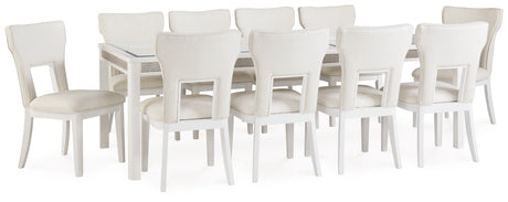 Furniture City Houma - Ashley Furniture - Chalanna Dining Table and 10 Chairs - Dining Table and 10 Chairs / White - D822D4