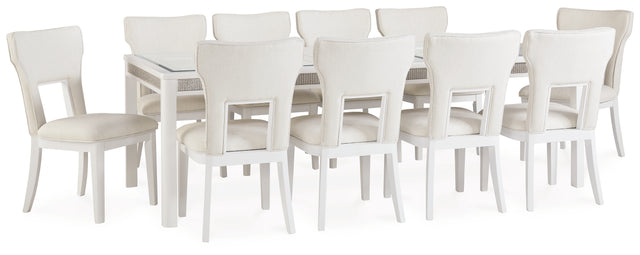 Furniture City Houma - Ashley Furniture - Chalanna Dining Table and 10 Chairs - Dining Table and 10 Chairs / White - D822D4