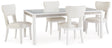 Furniture City Houma - Ashley Furniture - Chalanna Dining Table and 4 Chairs - Dining Table and 4 Chairs / White - D822D1