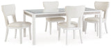 Furniture City Houma - Ashley Furniture - Chalanna Dining Table and 4 Chairs - Dining Table and 4 Chairs / White - D822D1