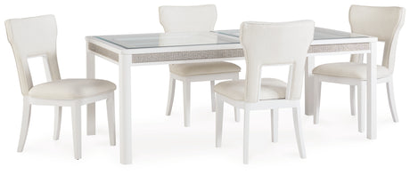 Furniture City Houma - Ashley Furniture - Chalanna Dining Table and 4 Chairs - Dining Table and 4 Chairs / White - D822D1