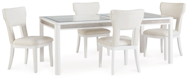 Furniture City Houma - Ashley Furniture - Chalanna Dining Table and 4 Chairs - Dining Table and 4 Chairs / White - D822D1