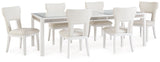 Furniture City Houma - Ashley Furniture - Chalanna Dining Table and 6 Chairs - Dining Table and 6 Chairs / White - D822D2
