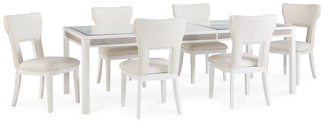 Furniture City Houma - Ashley Furniture - Chalanna Dining Table and 6 Chairs - Dining Table and 6 Chairs / White - D822D2