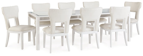 Furniture City Houma - Ashley Furniture - Chalanna Dining Table and 8 Chairs - Dining Table and 8 Chairs / White - D822D3