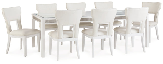 Furniture City Houma - Ashley Furniture - Chalanna Dining Table and 8 Chairs - Dining Table and 8 Chairs / White - D822D3