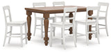 Greddinton Counter Height Dining Table and 6 Barstools