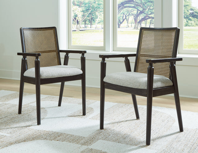 Furniture City Houma - Ashley Furniture - Galliden Dining Chair (Set of 2) - Dining Chair (Set of 2) / Black/Brown - D841-02AX2