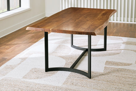 Furniture City Houma - Ashley Furniture - Fortmaine Dining Table - Rectangular Dining Room Table / Brown/Black - D872-25