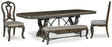 Furniture City Houma - Ashley Furniture - Maylee Dining Table, 2 Chairs and Bench - Dining Table, 2 Chairs and Bench / Dark Brown - D947D12