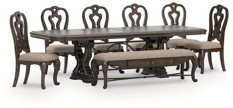 Furniture City Houma - Ashley Furniture - Maylee Dining Table, 6 Chairs and Bench - Dining Table, 6 Chairs and Bench - D947D15