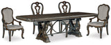 Furniture City Houma - Ashley Furniture - Maylee Dining Table and 4 Chairs - Dining Table and 4 Chairs / Dark Brown - D947D10