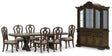 Furniture City Houma - Ashley Furniture - Maylee Dining Table with 6 Chairs and Buffet and Hutch - Dining Table with 6 Chairs and Buffet and Hutch / Dark Brown - D947D13