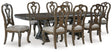 Furniture City Houma - Ashley Furniture - Maylee Dining Table and 8 Chairs - Dining Table and 8 Chairs / Dark Brown - D947D9