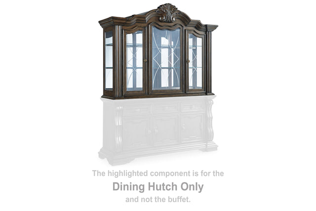 Furniture City Houma - Ashley Furniture - Maylee Dining Hutch - Dining Room Hutch / Dark Brown - D947-81