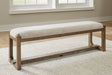 Furniture City Houma - Ashley Furniture - Cabalynn 63" Dining Bench - Large UPH Dining Room Bench / Oatmeal/Light Brown / 64"W x 16"D x 20"H - D974-00