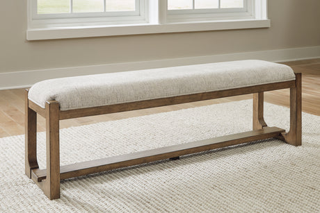 Furniture City Houma - Ashley Furniture - Cabalynn 63" Dining Bench - Large UPH Dining Room Bench / Oatmeal/Light Brown / 64"W x 16"D x 20"H - D974-00