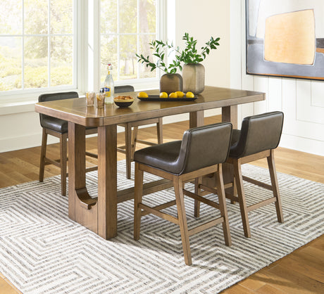 Furniture City Houma - Ashley Furniture - Cabalynn Counter Height Dining Table and 4 Barstools - Counter Height Dining Table and 4 Barstools / Light Brown - D974D3