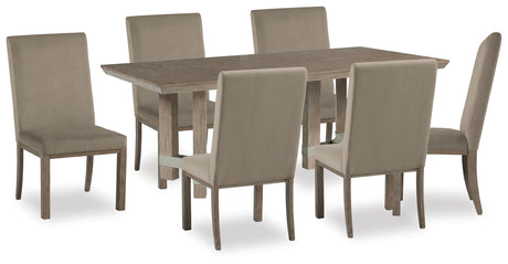 Furniture City Houma - Ashley Furniture - Chrestner Dining Table and 6 Chairs - Dining Table and 6 Chairs / Gray - D983D5