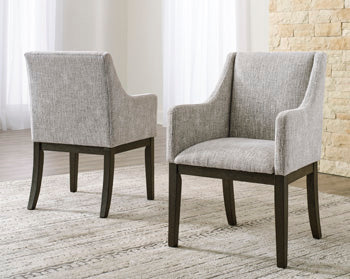 Furniture City Houma - Ashley Furniture - Burkhaus Dining Arm Chair (Set of 2) - Dining Arm Chair (Set of 2) / Dark Brown - D984-01AX2