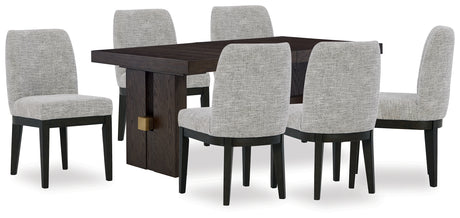 Furniture City Houma - Ashley Furniture - Burkhaus Dining Table and 6 Chairs - Dining Table and 6 Chairs / Dark Brown - D984D8
