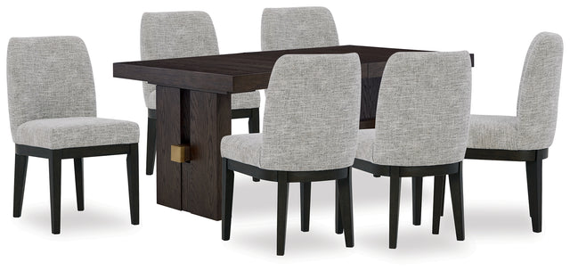 Furniture City Houma - Ashley Furniture - Burkhaus Dining Table and 6 Chairs - Dining Table and 6 Chairs / Dark Brown - D984D8
