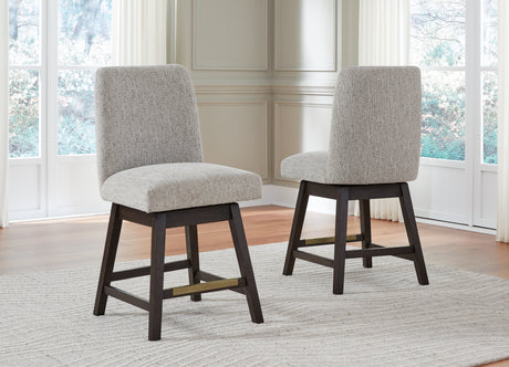 Furniture City Houma - Ashley Furniture - Burkhaus Counter Height Barstool (Set of 2) - Counter Height Barstool (Set of 2) / Dark Brown - D984-124X2
