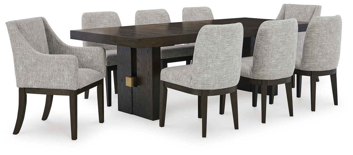Furniture City Houma - Ashley Furniture - Burkhaus Dining Table and 8 Chairs - Dining Table and 8 Chairs / Dark Brown - D984D7