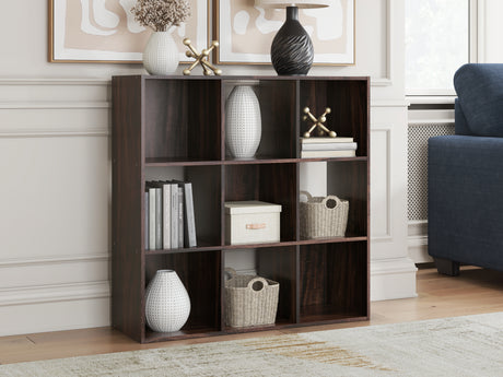 Furniture City Houma - Ashley Furniture - Glosmount Nine Cube Organizer - Nine Cube Organizer / Cherry/Light Brown - EA1055-3X3