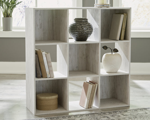 Furniture City Houma - Ashley Furniture - Paxberry Nine Cube Organizer - Nine Cube Organizer / Whitewash - EA1811-3X3