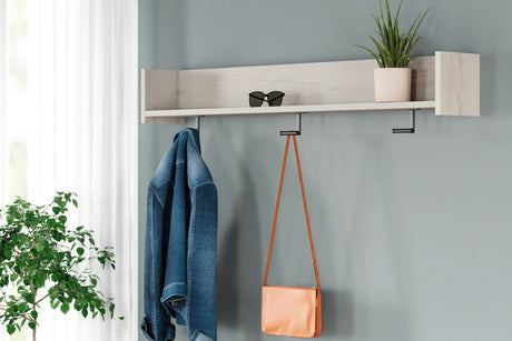 Furniture City Houma - Ashley Furniture - Socalle Wall Decor - Wall Mounted Coat Rack w/Shelf / Light Natural - EA1864-151