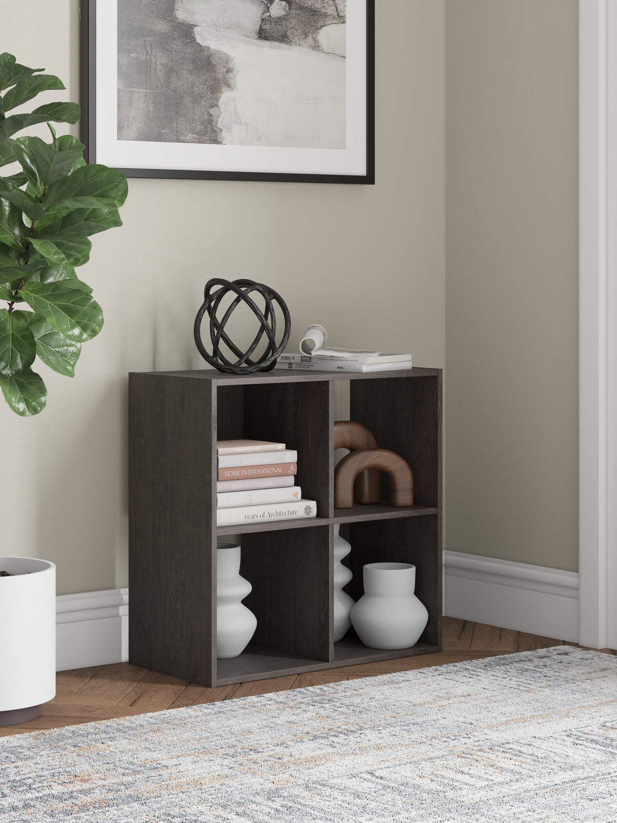 Furniture City Houma - Ashley Furniture - Piperton Four Cube Organizer - Four Cube Organizer / Charcoal - EA5514-2X2