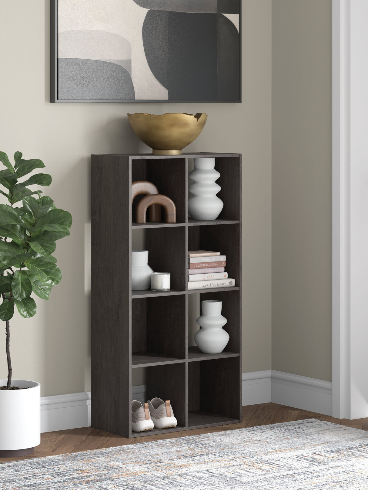 Furniture City Houma - Ashley Furniture - Piperton Eight Cube Organizer - Eight Cube Organizer / Charcoal - EA5514-4X2