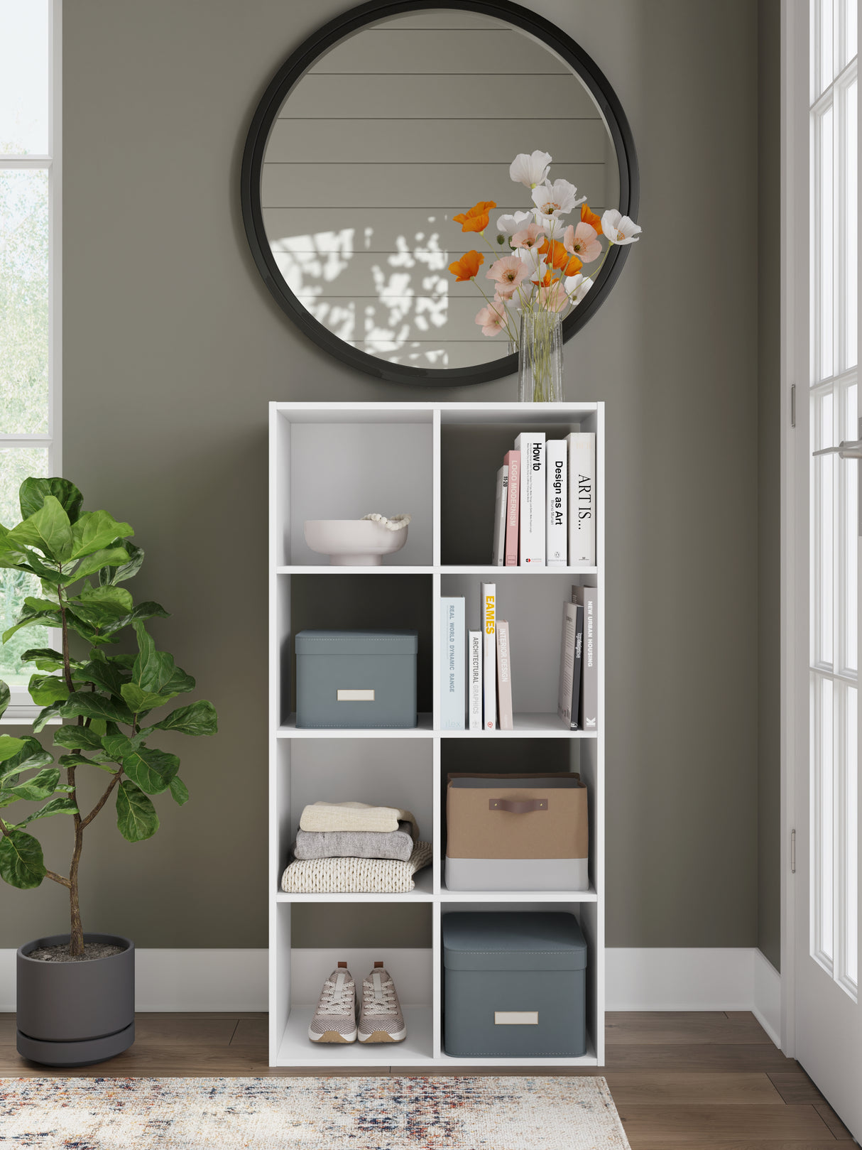 Furniture City Houma - Ashley Furniture - Onita Eight Cube Organizer - Eight Cube Organizer / White - EA9630-4X2