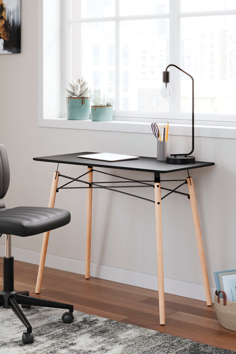 Furniture City Houma - Ashley Furniture - Jaspeni Home Office Desk - Home Office Desk / Black/Natural - H020-10