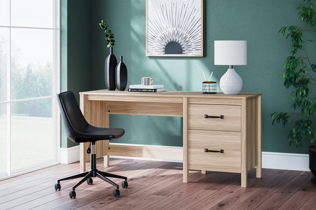 Furniture City Houma - Ashley Furniture - Battelle 60" Home Office Desk - Home Office Desk / Tan - H3929-134