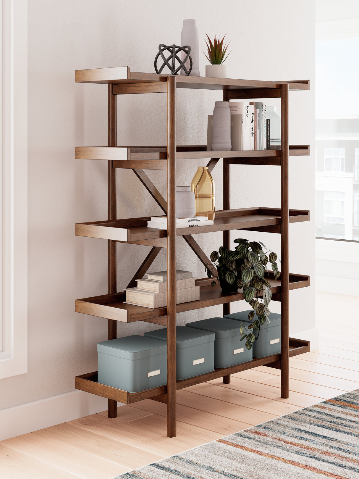 Furniture City Houma - Ashley Furniture - Lyncott 70" Bookcase - Bookcase / Brown - H615-70
