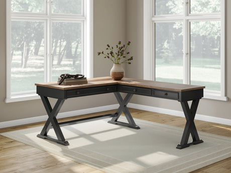 Furniture City Houma - Ashley Furniture - Wildenauer Office Desk - Home Office Desk / Brown/Black - H664H2