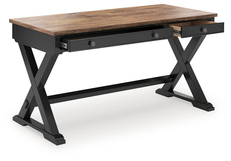Furniture City Houma - Ashley Furniture - Wildenauer 60" Home Office Desk - Home Office Desk / Brown/Black - H664-34