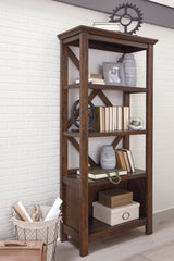 Furniture City Houma - Ashley Furniture - Baldridge 75" Bookcase - Large Bookcase / Rustic Brown - H675-17