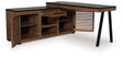 Furniture City Houma - Ashley Furniture - Kallari Office Desk - Credenza with Desk Return / Warm Brown/Black - H737H1
