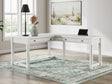 Furniture City Houma - Ashley Furniture - Robbinsdale L-Shaped Home Office Desk - L-Shaped Home Office Desk / Antique White - H742H1
