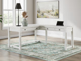 Furniture City Houma - Ashley Furniture - Robbinsdale Office Desk - L-Shaped Home Office Desk / Antique White - H742H1