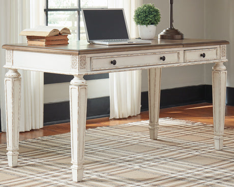 Furniture City Houma - Ashley Furniture - Realyn Home Office Lift Top Desk - Home Office Lift Top Desk / White/Brown - H743-134