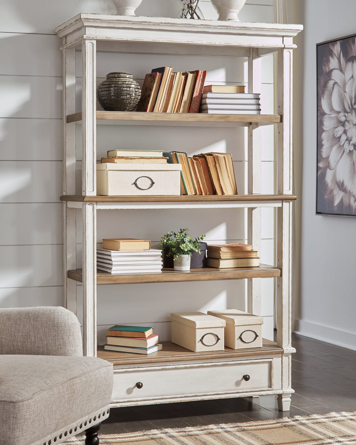 Furniture City Houma - Ashley Furniture - Realyn Bookcase - Bookcase / Brown/White - H743-70