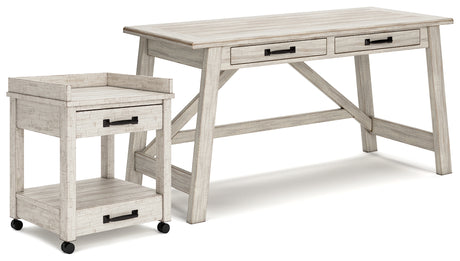 Furniture City Houma - Ashley Furniture - Carynhurst Home Office Desk and Printer Stand - Home Office Desk and Printer Stand - H755H1